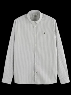 Hot Scotch & Soda Essential oxford striped shirt GreenStripe