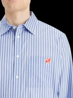 Sale Scotch & Soda Essential The free spirit peace bird poplin shirt BlueWhitestripe