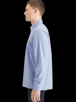 Sale Scotch & Soda Essential The free spirit peace bird poplin shirt BlueWhitestripe
