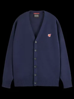 Sale Scotch & Soda Essential The free spirit peace bird merino cardigan Navy
