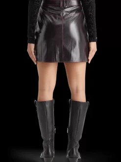 Sale Scotch & Soda FAUX LEATHER MINI SKIRT Wine