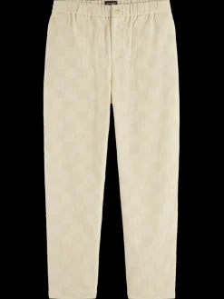 New Scotch & Soda Fave - check-patterned corduroy jogger Parchment