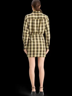 New Scotch & Soda FLANNEL MINI WRAP DRESS OliveCheck
