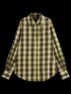 Online Scotch & Soda FLANNEL SHIRT OliveCheck