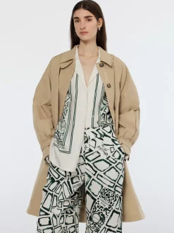 Discount Scotch & Soda Floral embossed cotton blend carcoat Sand