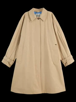 Discount Scotch & Soda Floral embossed cotton blend carcoat Sand