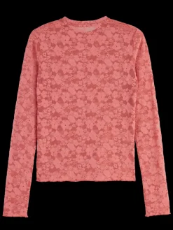 Sale Scotch & Soda Floral lace LS T-shirt
