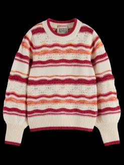 Clearance Scotch & Soda FLUFFY MULTI-STRIPE PULLOVER BohemianStripe