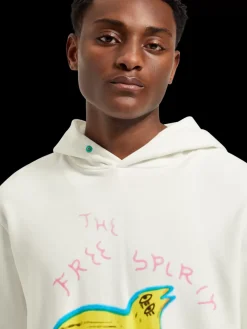 Discount Scotch & Soda Free spirit artwork hoodie Swan
