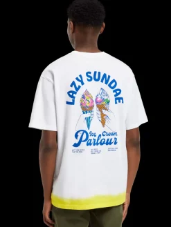 Outlet Scotch & Soda Front back artwork t-shirt White