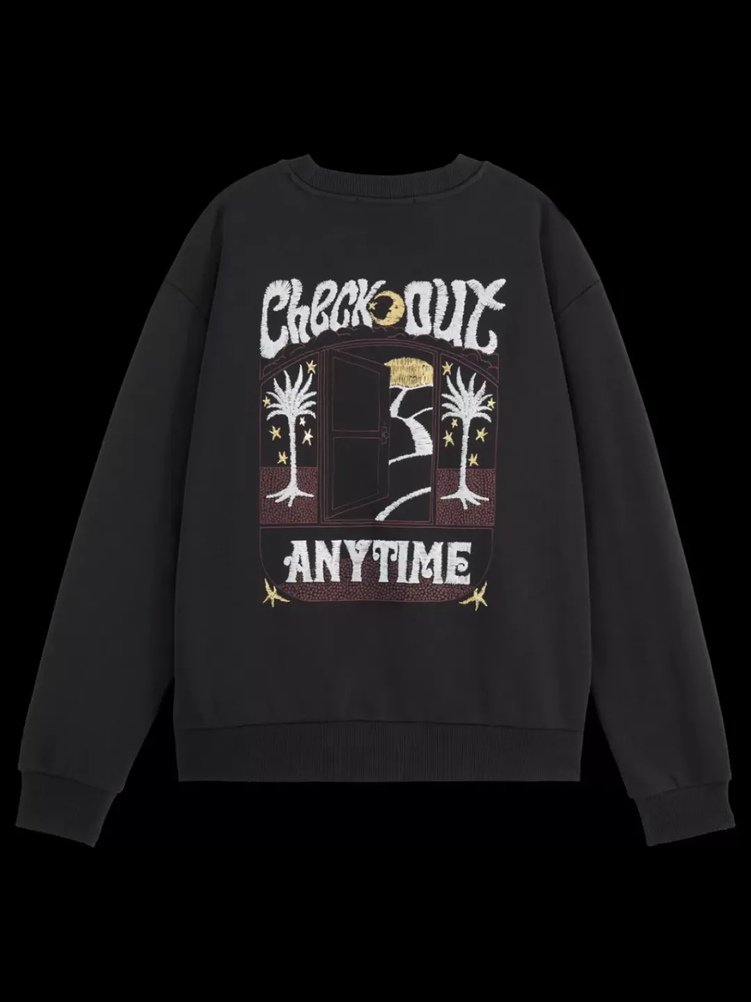 Sale Scotch & Soda FRONT BACK FESTIVE ARTWORK RELAXED FIT SWEATSHIRT EveningBlack