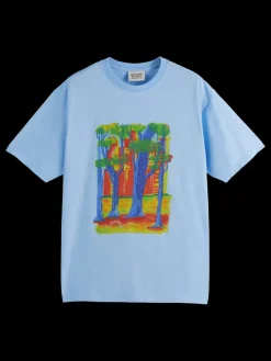 New Scotch & Soda Front chest artwork relaxed fit t-shirt