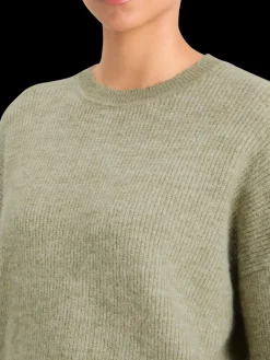 Outlet Scotch & Soda FUZZY CREW NECK PULLOVER WashedSageMelange