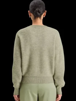 Outlet Scotch & Soda FUZZY CREW NECK PULLOVER WashedSageMelange