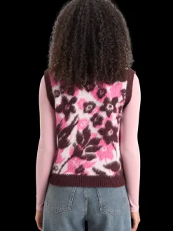 Outlet Scotch & Soda FUZZY V- NECK JACQUARD SPENCER WinterFloral