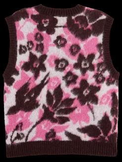 Outlet Scotch & Soda FUZZY V- NECK JACQUARD SPENCER WinterFloral
