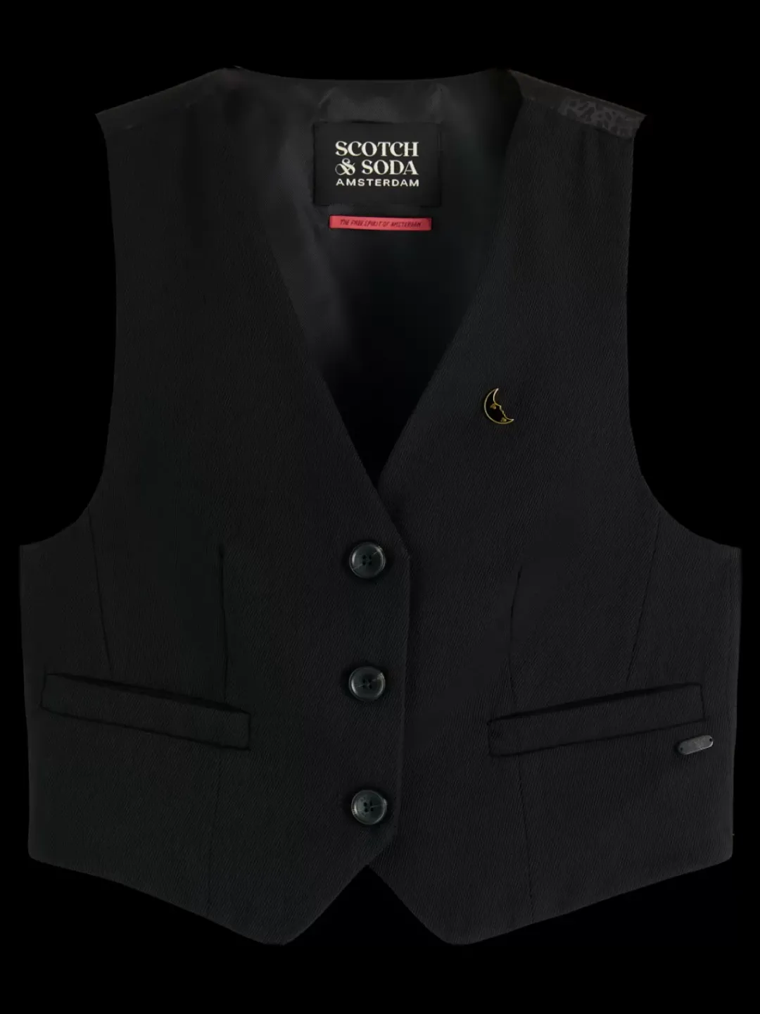 Outlet Scotch & Soda GABARDINE WAISTCOAT EveningBlack