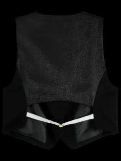 Outlet Scotch & Soda GABARDINE WAISTCOAT EveningBlack