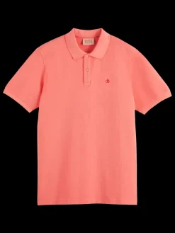 New Scotch & Soda Garment dyed pique polo
