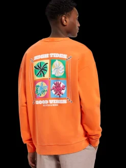 Sale Scotch & Soda Garment-dyed artwork sweatshirt