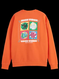 Sale Scotch & Soda Garment-dyed artwork sweatshirt