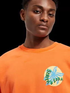 Sale Scotch & Soda Garment-dyed artwork sweatshirt