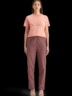 Outlet Scotch & Soda Gia block print pull on pant GeoFlowerBordeaux