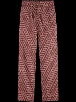 Outlet Scotch & Soda Gia block print pull on pant GeoFlowerBordeaux