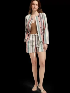 Clearance Scotch & Soda HIGH RISE CRAFTED STRIPE SHORT CraftedStripe