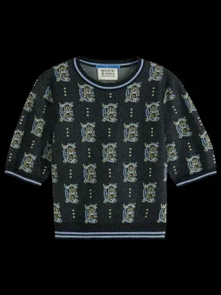 Discount Scotch & Soda Jacquard cropped pullover Night