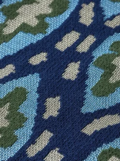 New Scotch & Soda Jacquard knitted short-sleeved shirt BlueBookcoverAOP