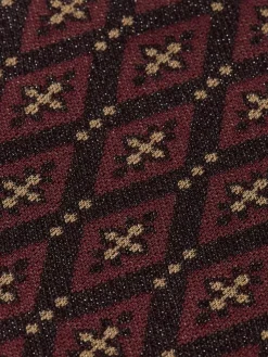 Discount Scotch & Soda JACQUARD KNITTED ZIP-THROUGH JACKET DarkBordeaux