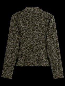Discount Scotch & Soda JERSEY FITTED TRUCKER BLAZER ClassicGreenMelangeLeopardJacquard