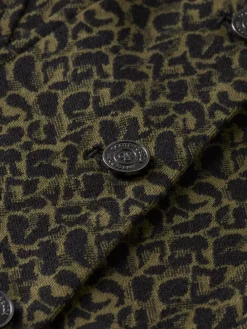 Discount Scotch & Soda JERSEY FITTED TRUCKER BLAZER ClassicGreenMelangeLeopardJacquard