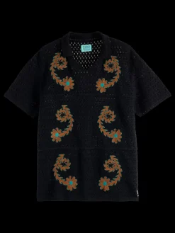 Best Scotch & Soda JOE JONAS X SCOTCH SODA CROCHET POLO SHORT SLEEVE Black