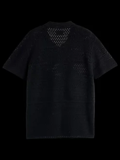 Best Scotch & Soda JOE JONAS X SCOTCH SODA CROCHET POLO SHORT SLEEVE Black