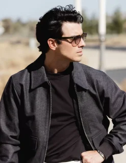 Fashion Scotch & Soda JOE JONAS X SCOTCH SODA SUEDE TUXEDO BLOUSON Anthracite
