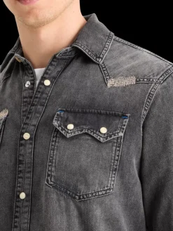 Clearance Scotch & Soda JOE JONAS X SCOTCH SODA WESTERN SHIRT - VINTAGE BLACK VintageBlack