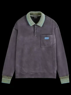 Clearance Scotch & Soda Knitted collar sweatshirt Antracite