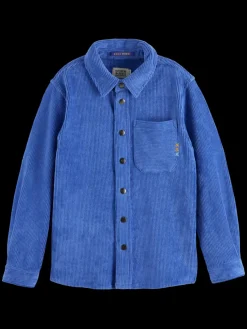 New Scotch & Soda KNITTED CORDUROY SHIRT RoadTripBlue