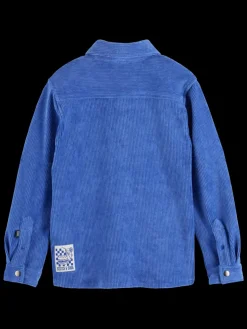 New Scotch & Soda KNITTED CORDUROY SHIRT RoadTripBlue