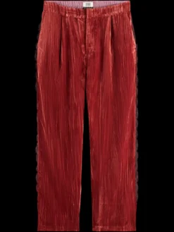 Fashion Scotch & Soda LACE TRIMMED VELVET PANT Rust