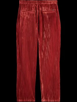 Fashion Scotch & Soda LACE TRIMMED VELVET PANT Rust