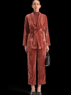 Fashion Scotch & Soda LACE TRIMMED VELVET PYJAMA BLAZER Rust