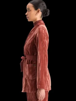 Fashion Scotch & Soda LACE TRIMMED VELVET PYJAMA BLAZER Rust