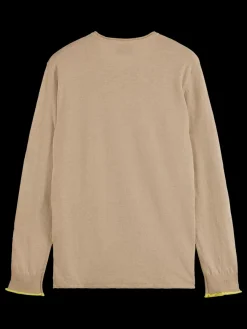 Outlet Scotch & Soda Linen cotton blend crew neck