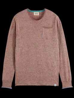 Outlet Scotch & Soda Linen cotton blend crew neck