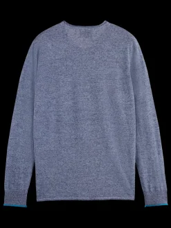 Outlet Scotch & Soda Linen cotton blend crew neck