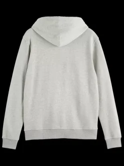 Outlet Scotch & Soda logo badge zip-through hoodie