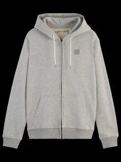 Online Scotch & Soda LOGO BADGE ZIP-THROUGH HOODIE